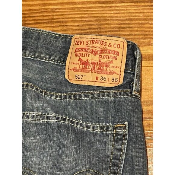 Levi's Jeans 527 Slim Bootcut Western Cowboy Mid Rise Mens Size 36 X 34 - Picture 11 of 12